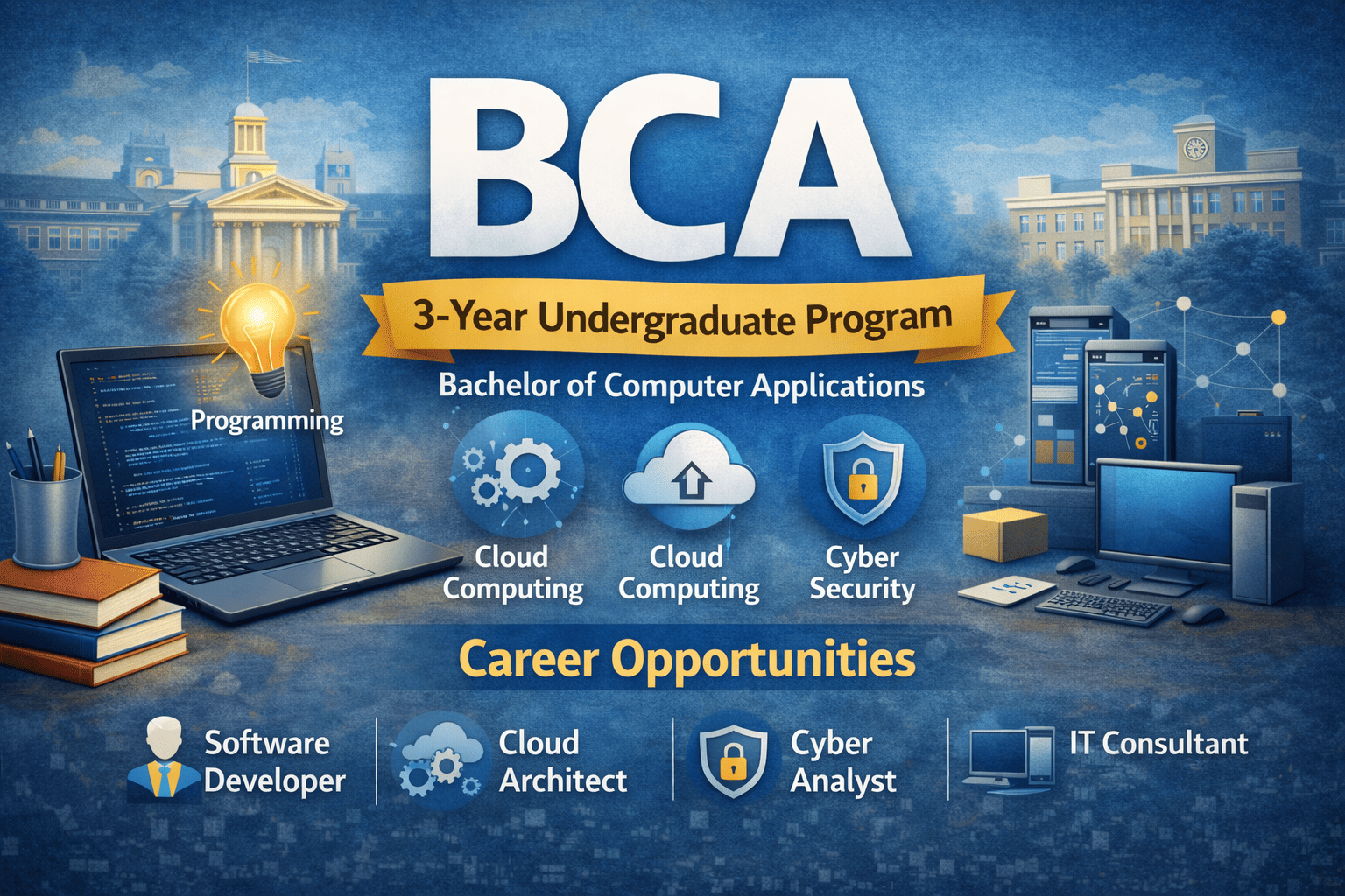 Bachelor of Computer Applications (BCA) is a 3-year undergraduate program